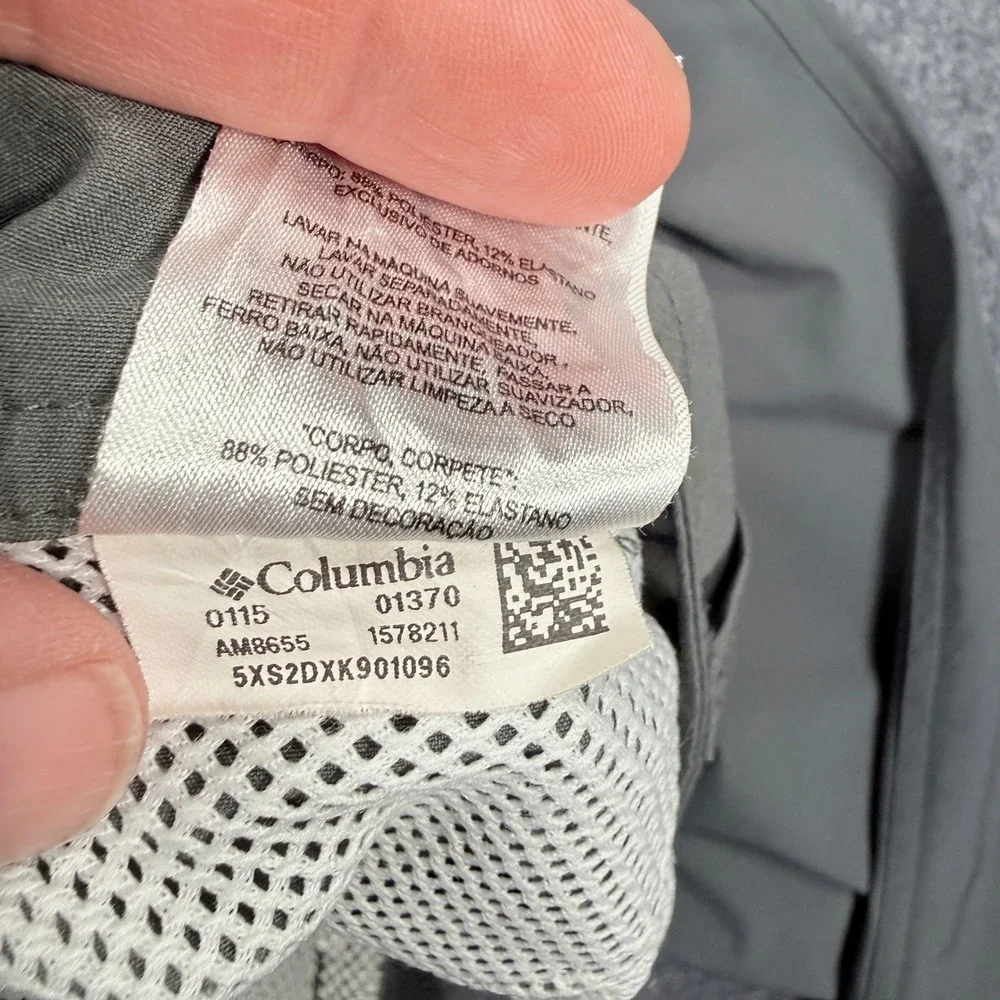Columbia Mens 40x32 Omni-Shield Gray Straight Leg Hiking Pants AM8655